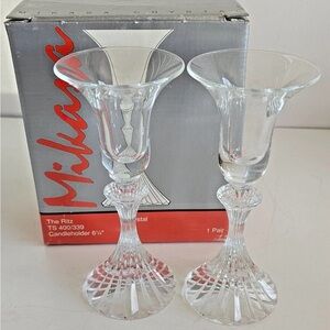 Mikasa Crystal Candleholders 1 pair~1990s The Ritz (may be dusty due to storage)